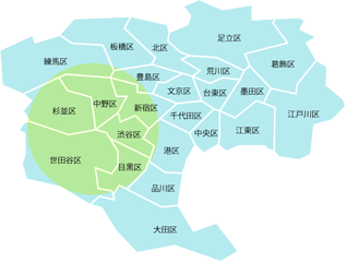 東京２３区エリアマップ